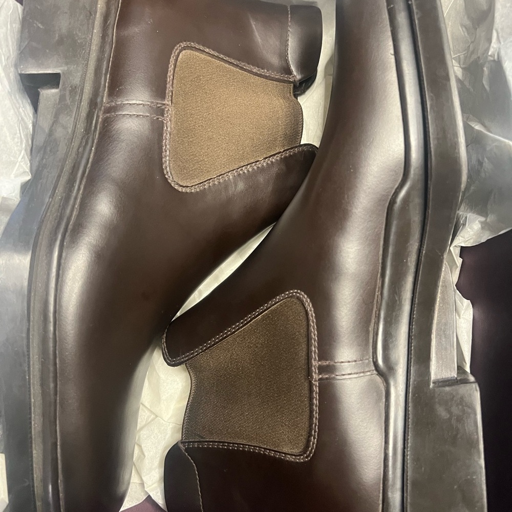 Prada Dark Brown Leather Ankle Boots